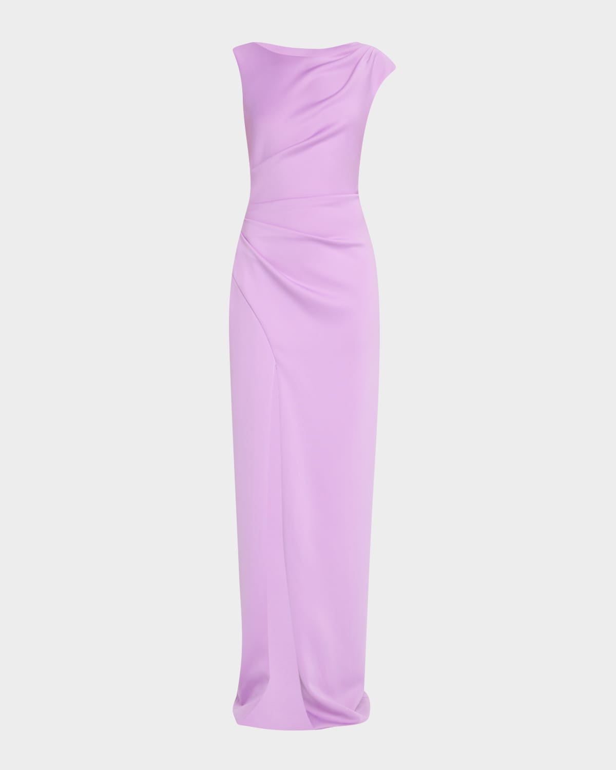 Braden Pleated Side-Slit Column Gown | Neiman Marcus