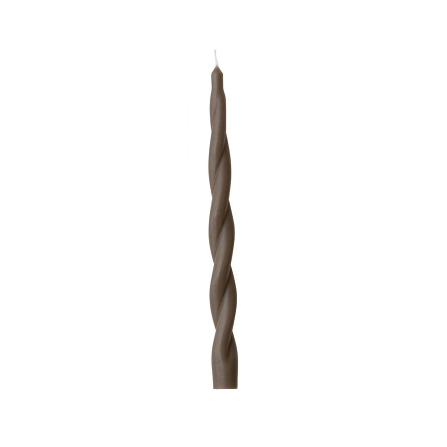 Brown Twisted Taper Candle Single | Wildfire Hygge Goods