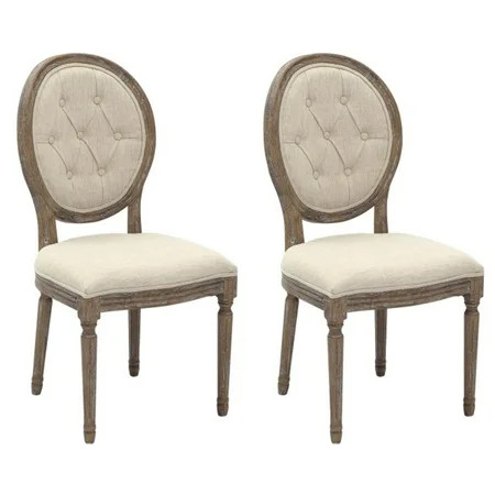 2xhome - Set of 2, Modern Upholstered French Victoria Vintage Antique Brushed Tufted Parsons Linen R | Walmart (US)