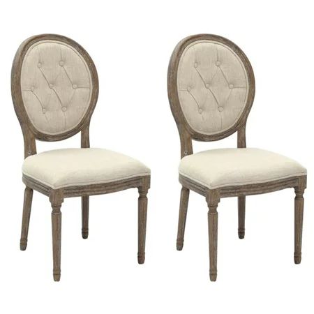 2xhome - Set of 2, Modern Upholstered French Victoria Vintage Antique Brushed Tufted Parsons Linen R | Walmart (US)