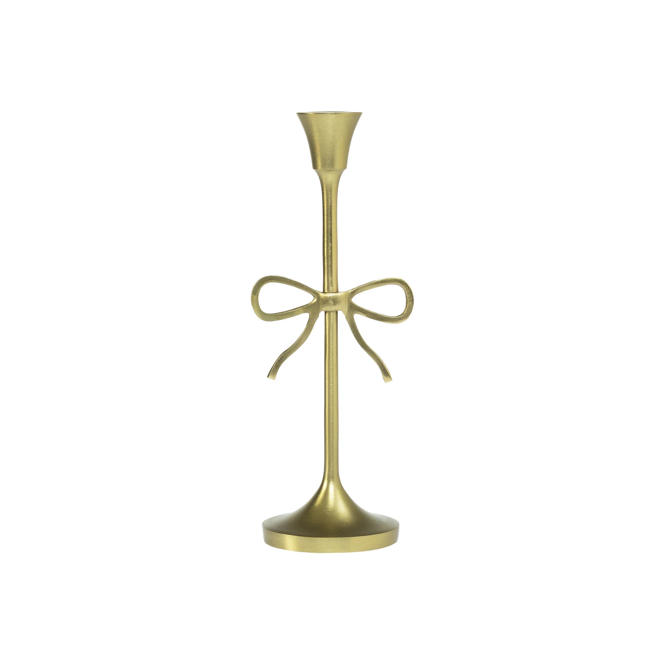 My Texas House Metal Bow Taper Candle Holder, 11", Gold | Walmart (US)