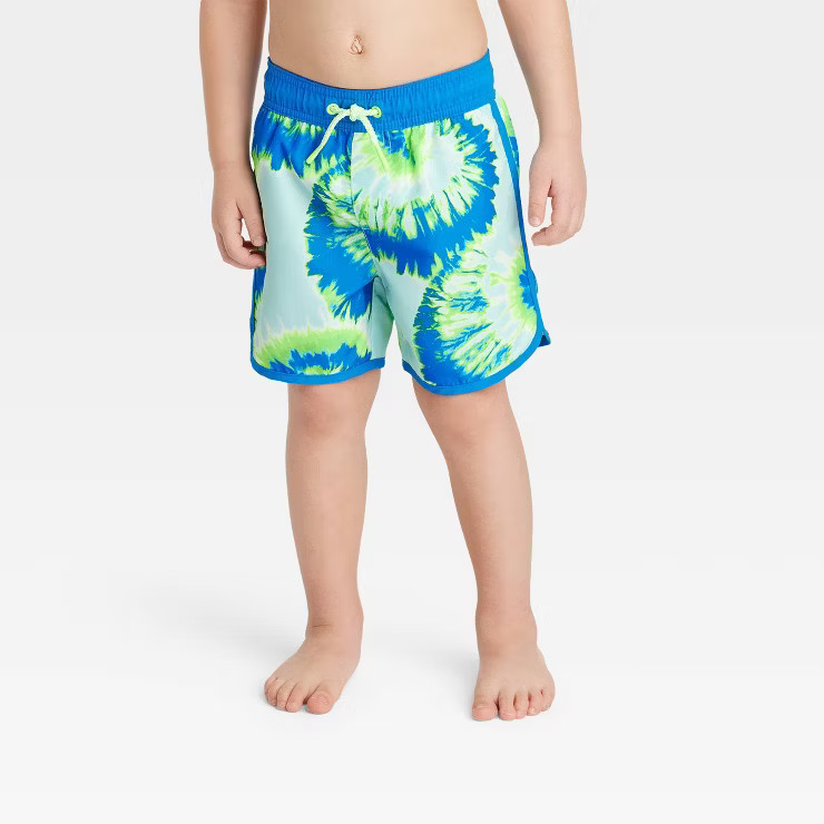 Toddler Boys' Swirl Swim Shorts - Cat & Jack™ Blue | Target