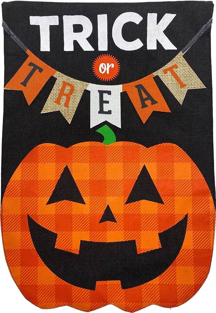 Briarwood Lane Trick Or Treat Pumpkin Burlap Halloween Garden Flag 12.5" x 18" | Amazon (US)