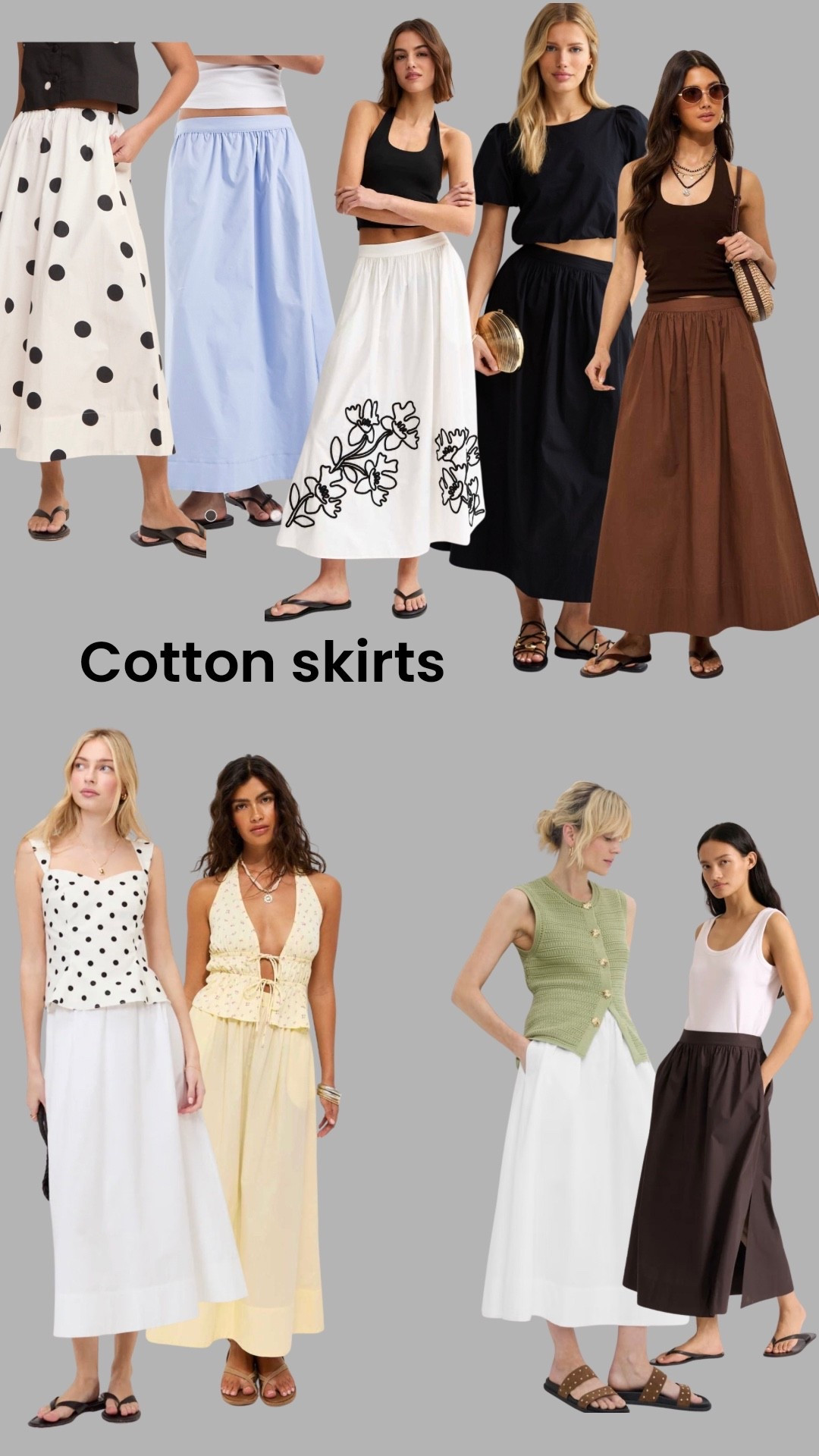 Cotton skirts are the heatwave solution you need. With vests, tees, pretty tops, shirts they are the versatile piece to keep you cool x

#LTKsummer #LTKstyletip #LTKover50style
