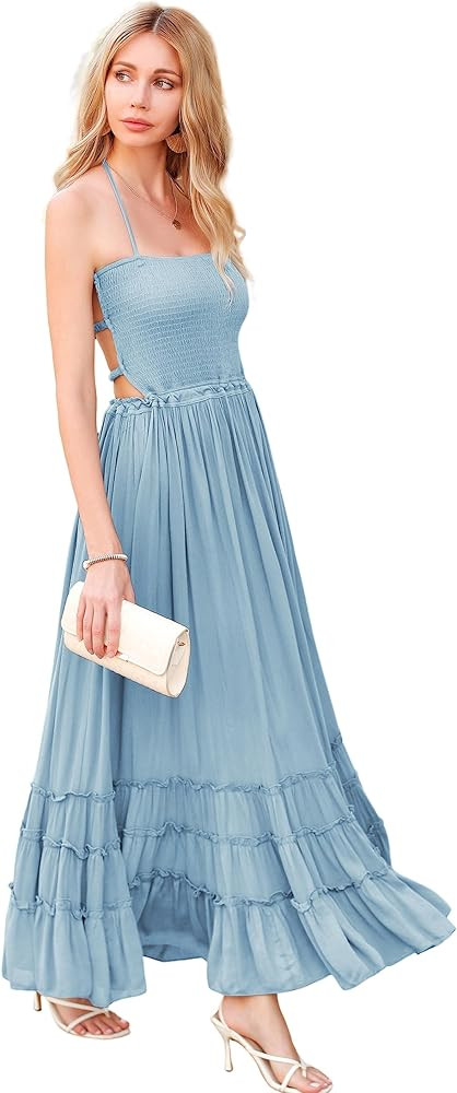 R.Vivimos Womens Summer Cotton Sexy Backless Long Dresses | Amazon (US)