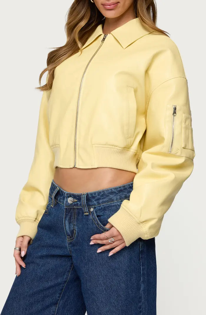 Zayna Faux Leather Bomber Jacket | Nordstrom
