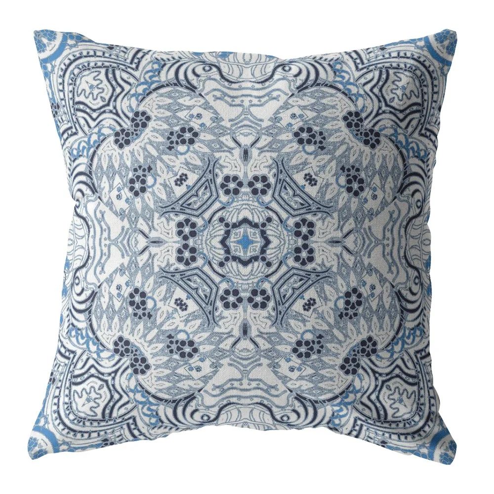 18 Light Blue Boho Ornate Indoor Outdoor Throw Pillow | Walmart (US)