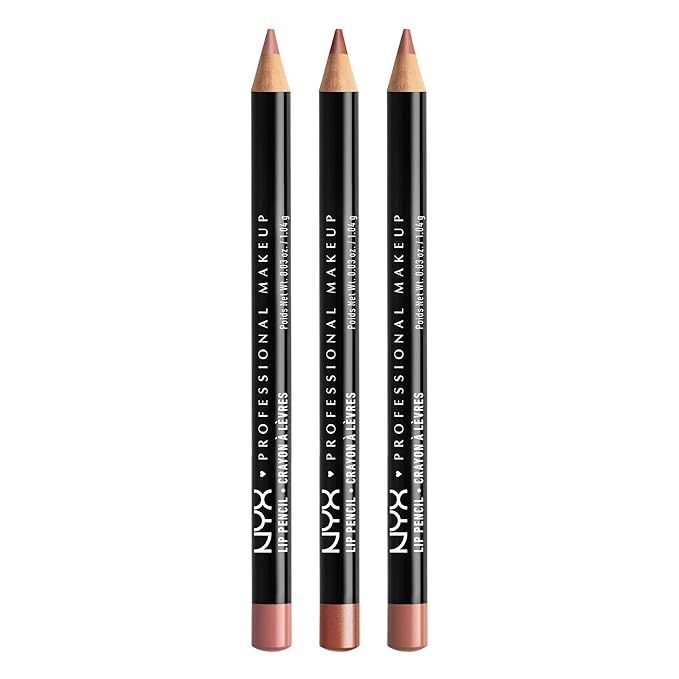 NYX PROFESSIONAL MAKEUP Slim Lip Pencil, Long-Lasting Creamy Lip Liner - Pack Of 3 (Peakaboo Neut... | Amazon (US)