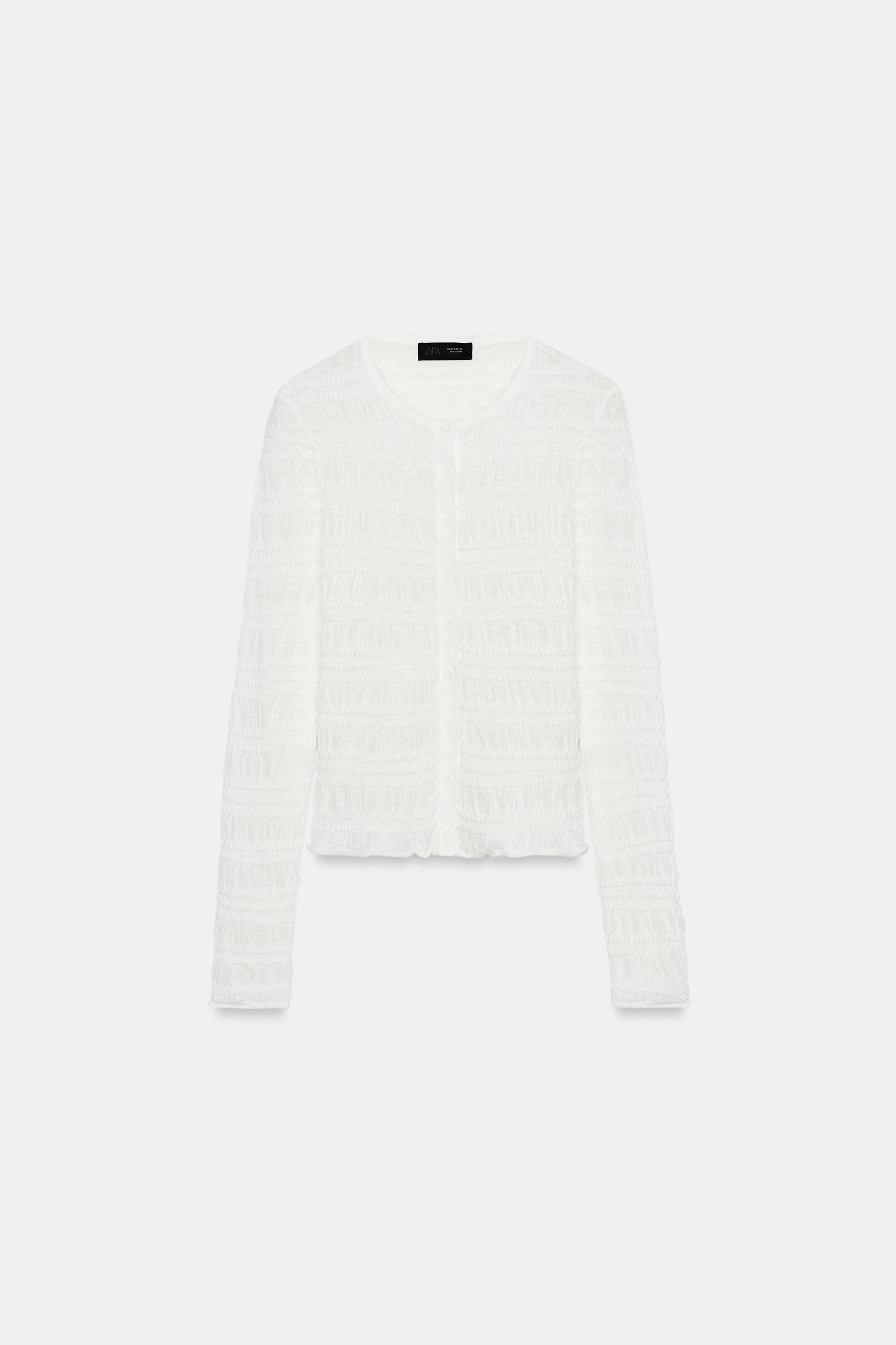 HONEYCOMB KNIT CARDIGAN | Zara Canada