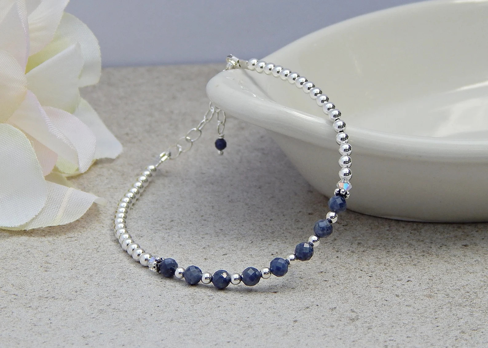 Sapphire Bracelet for Women, September Birthstone Bracelet, September Birthday Gifts for Her, Dai... | Etsy (US)