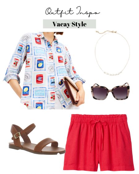 Easy vacation outfit on sale. 
$16 shorts
50% off + free shipping top

#LTKSeasonal #LTKTravel