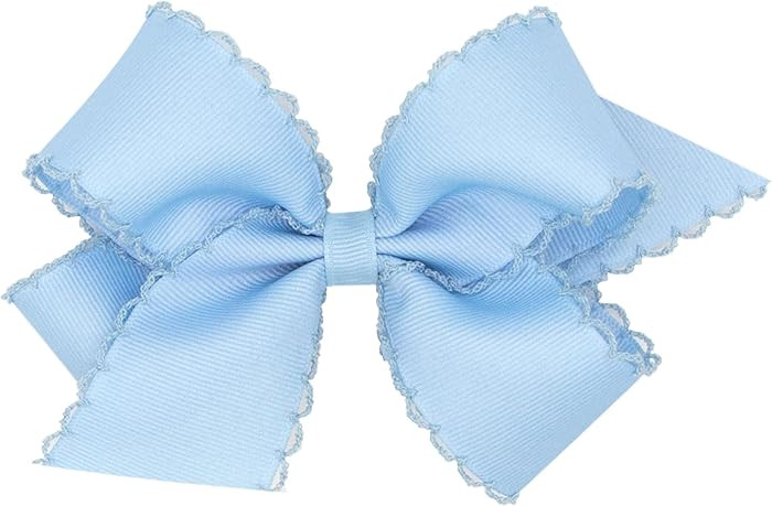 Wee Ones Girls' Classic Grosgrain Moonstitch Edge Hair Bow, No-Slip Hair Clip, Handmade, Millenni... | Amazon (US)