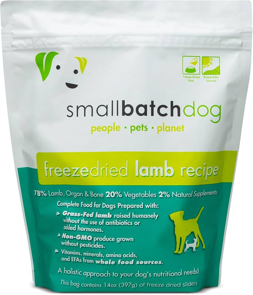 smallbatch Pets Freeze-Dried Premium Raw Food Diet for Dogs, Lamb Recipe, 14 oz, Made in The USA,... | Amazon (US)
