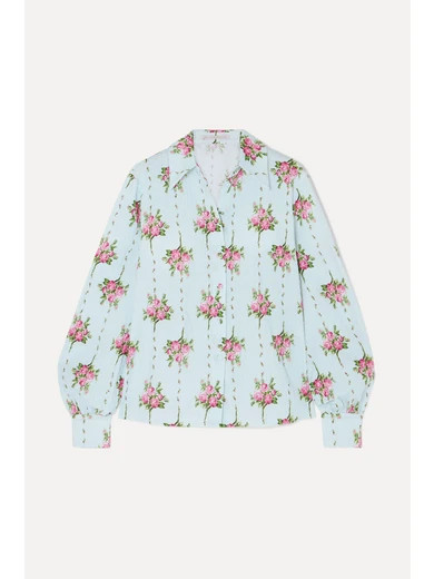 Floral-print Swiss-dot cotton-blend seersucker shirt | NET-A-PORTER (UK & EU)