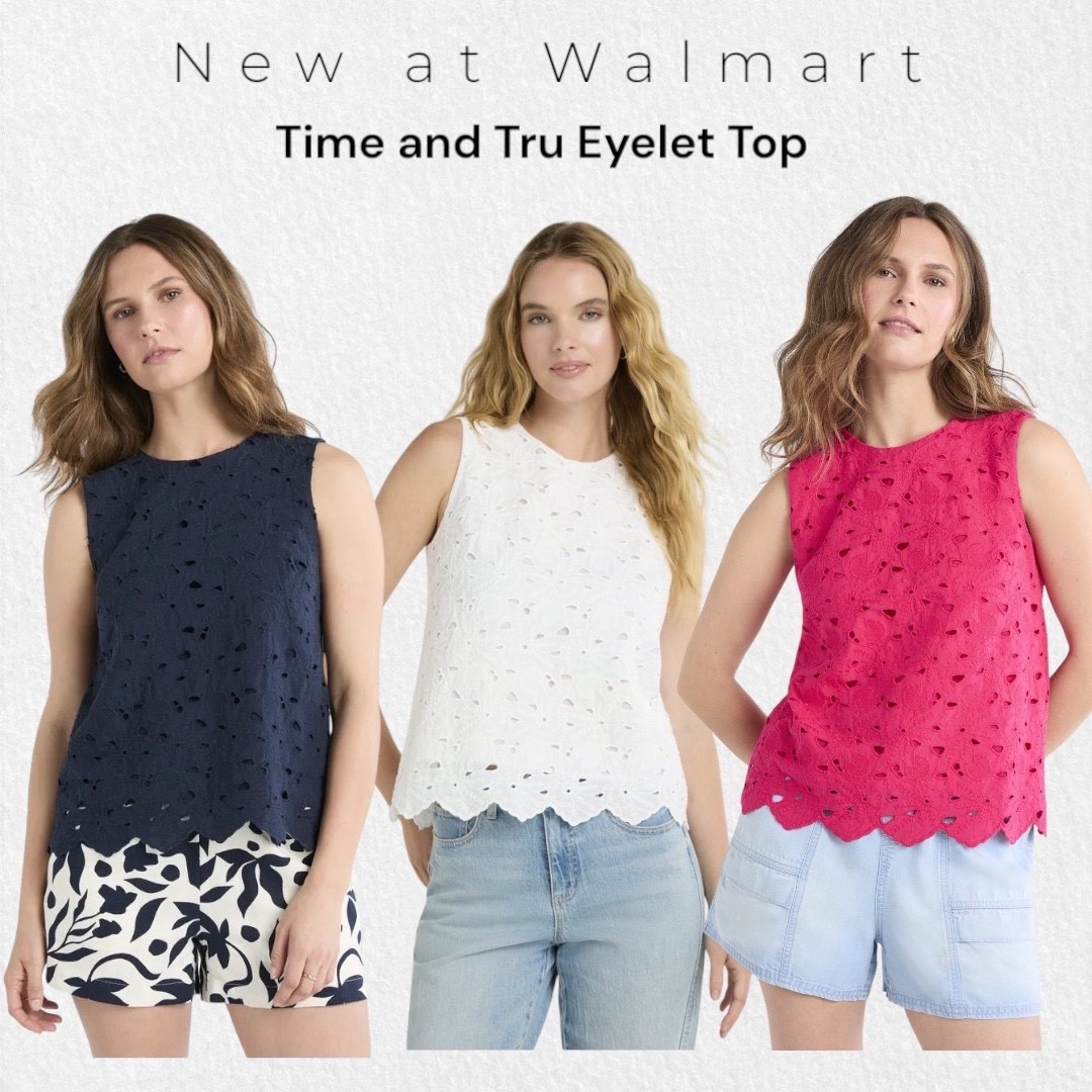 These eyelet tanks from Walmart were very popular last year. Now they are back In stock in more colors. Just under $20. 
Time and Tru brand, great reviews. 









Walmart spring fashion, Walmart fashion, Walmart finds 


#LTKSeasonal #LTKWorkwear #LTKMothersDay #LTKMidsize #LTKPlusSize #LTKPetite
