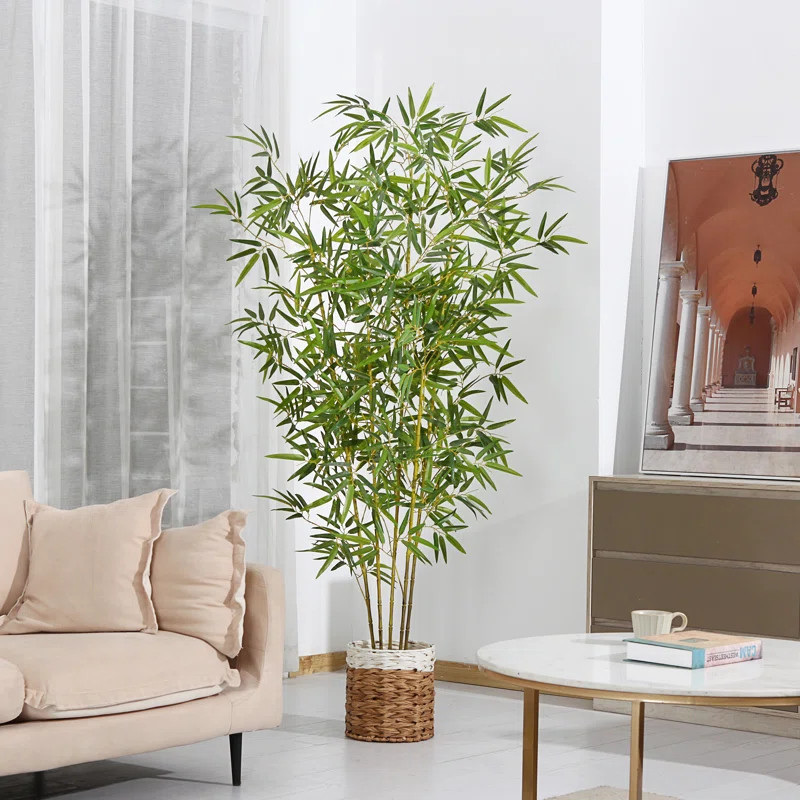 Adcock Artificial Bamboo Plants in Basket, Faux Plant for Home Décor, Lifelike Fake Trees | Wayfair North America