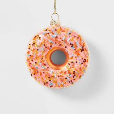 Glass Doughnut Christmas Tree Ornament Pink - Wondershop™ | Target