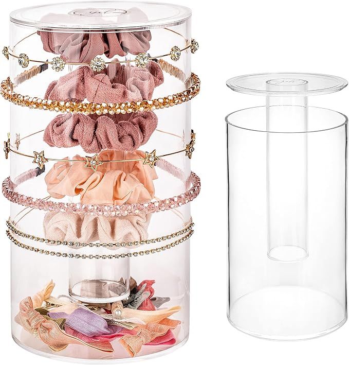 Headband and Scrunchie Holder with room on the bottom for small hair accessories. Clear Display, ... | Amazon (US)