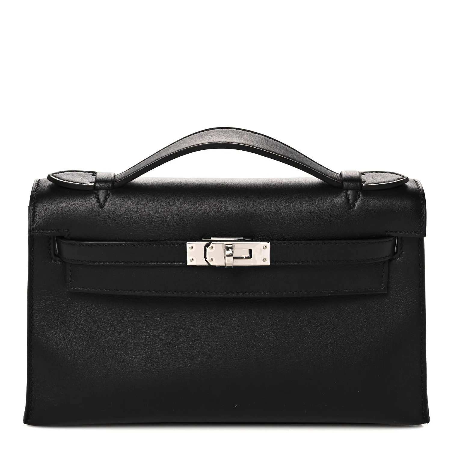 HERMES Swift Kelly Pochette Clutch Black | FASHIONPHILE | Fashionphile