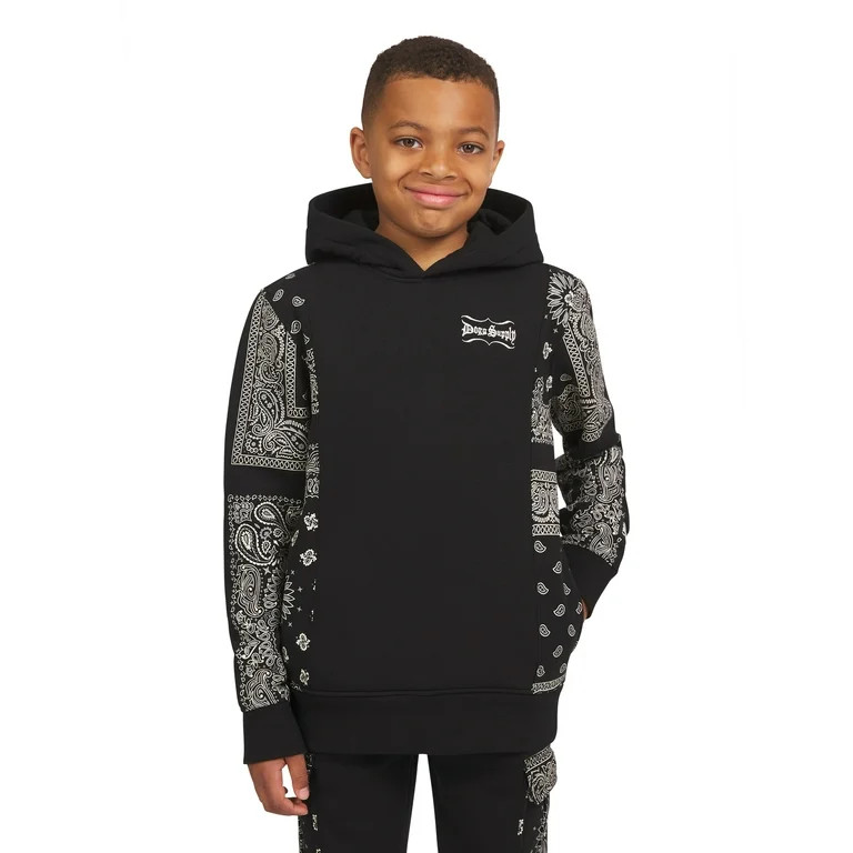 Dogg Supply by Snoop Dogg Boys' Paisley Long Sleeve Pullover Hoodie, Sizes 4-18 | Walmart (US)