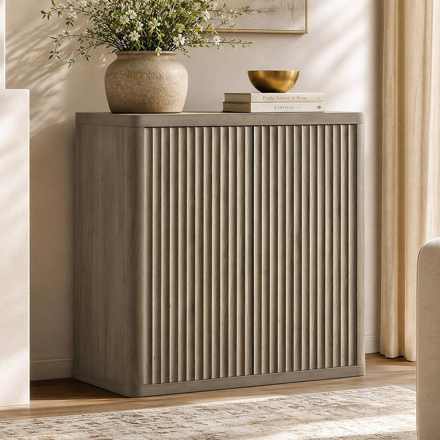 SICOTAS Buffet Cabinet with Storage 34.6" Sideboard Accent Modern Credenza with Doors & Shelves F... | Amazon (US)