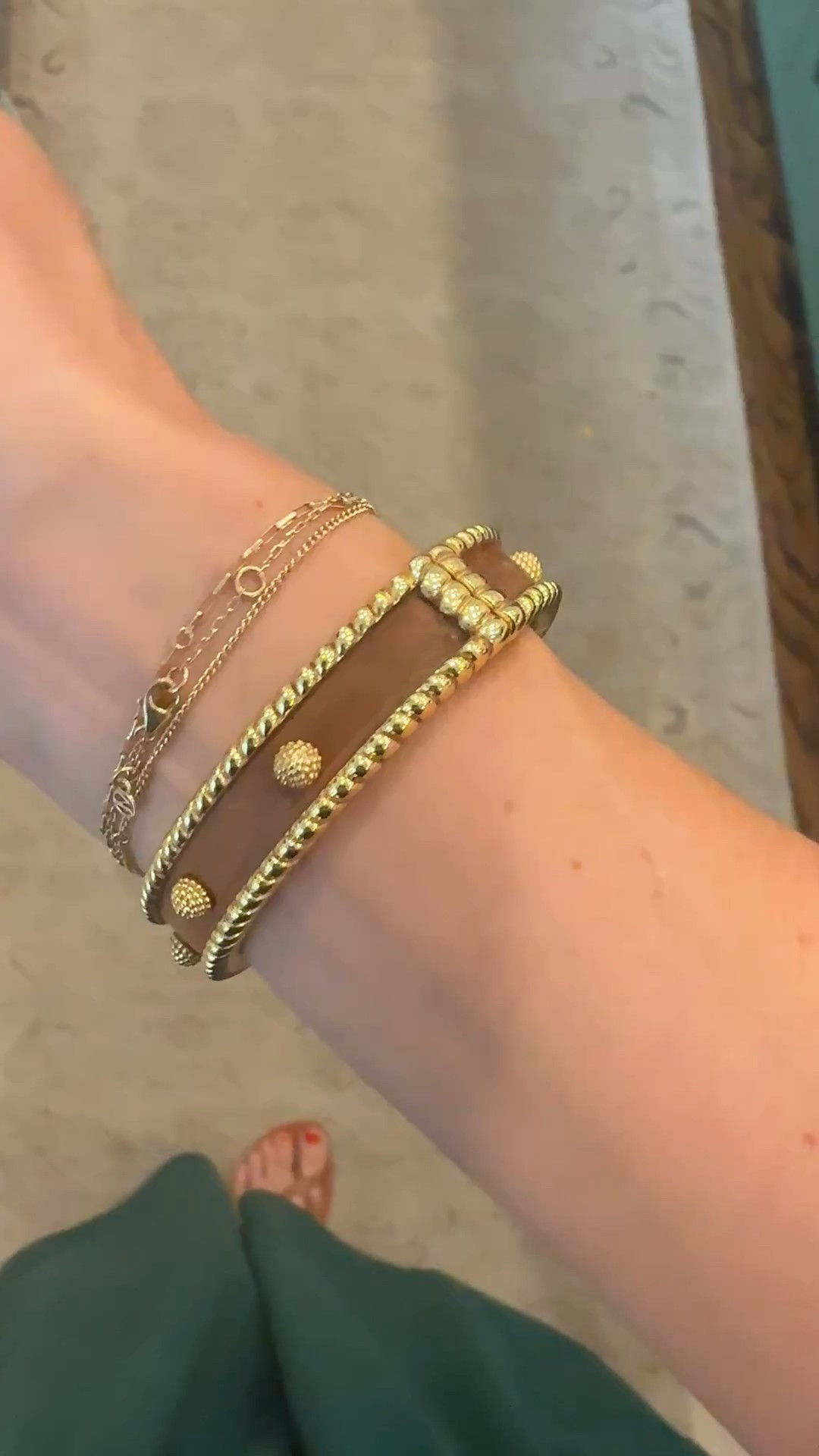 Teak bangle bracelet 