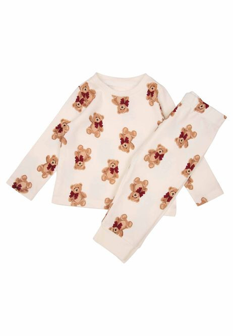 Baby Unisex Cream Teddy Print Family Pyjama | Peacocks