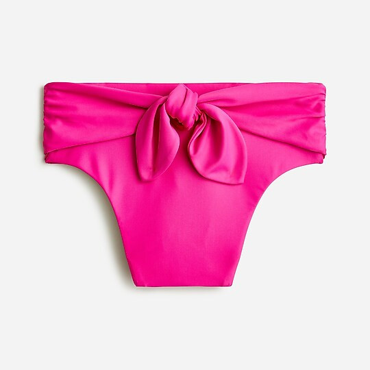 Tie high-rise bikini bottom- Pink Bikini- Jcrew Swim | J. Crew US
