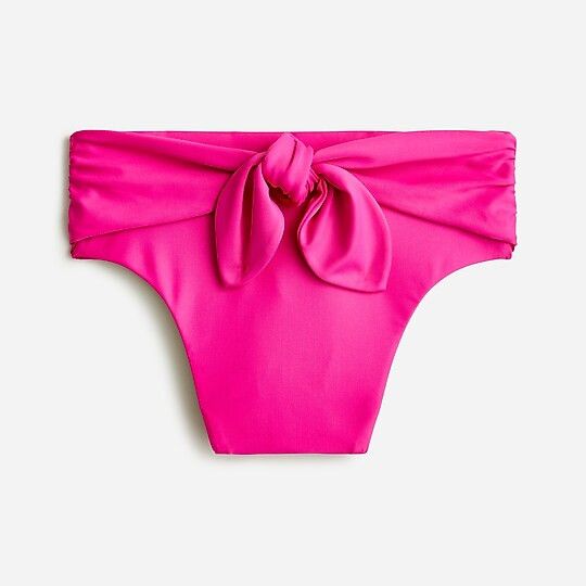Tie high-rise bikini bottom- Pink Bikini- Jcrew Swim | J.Crew US