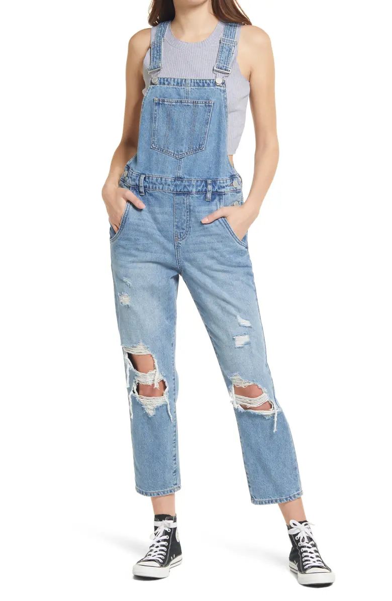 BLANKNYC Ripped Nonstretch Denim Overalls | Nordstrom | Nordstrom Canada