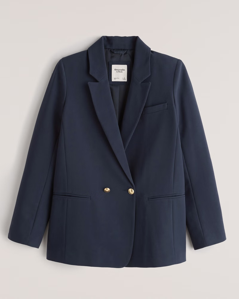 Women's Double-Breasted Blazer | Women's Clearance | Abercrombie.com | Abercrombie & Fitch (US)