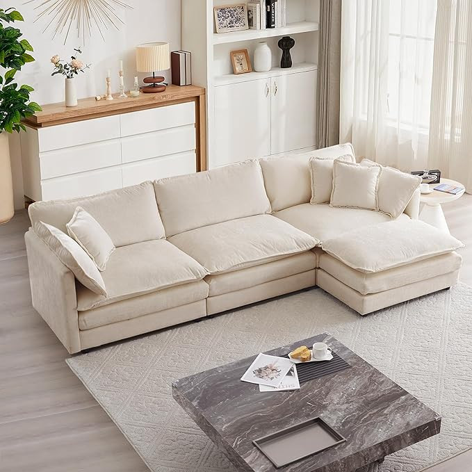 mikibama Modular Sectional Sofa, 111.5 Inch L Shaped Couch Set for Living Room, 3-Seater Comfy Cl... | Amazon (US)