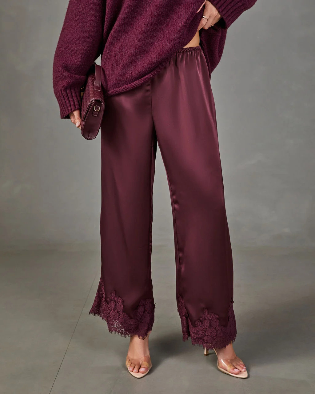 Danika Satin Lace Trim Pants | VICI