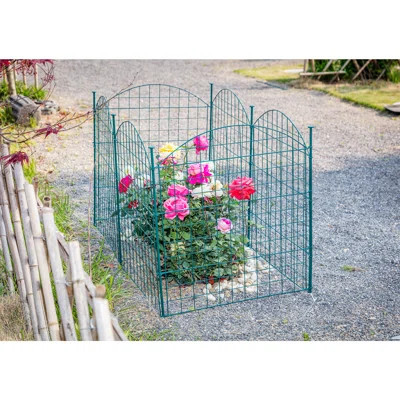 30" H 6-Panel Metal Garden Fence, Plant Protector and Animal Barrier | Wayfair North America