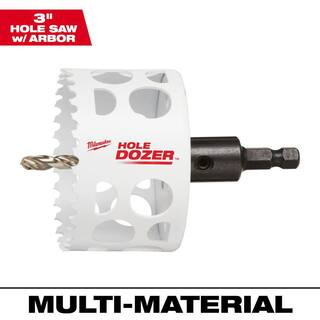 3 in. Hole Dozer Bi-Metal Hole Saw with 3/8 in. Arbor & Pilot Bit | The Home Depot
