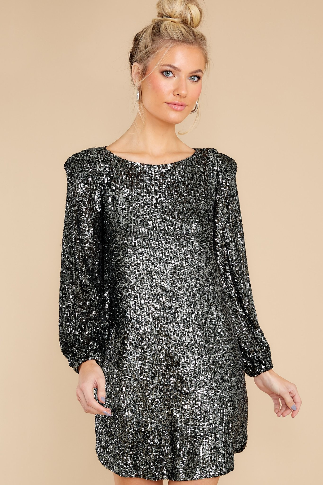 Delorean Black Sequin Dress | Red Dress 