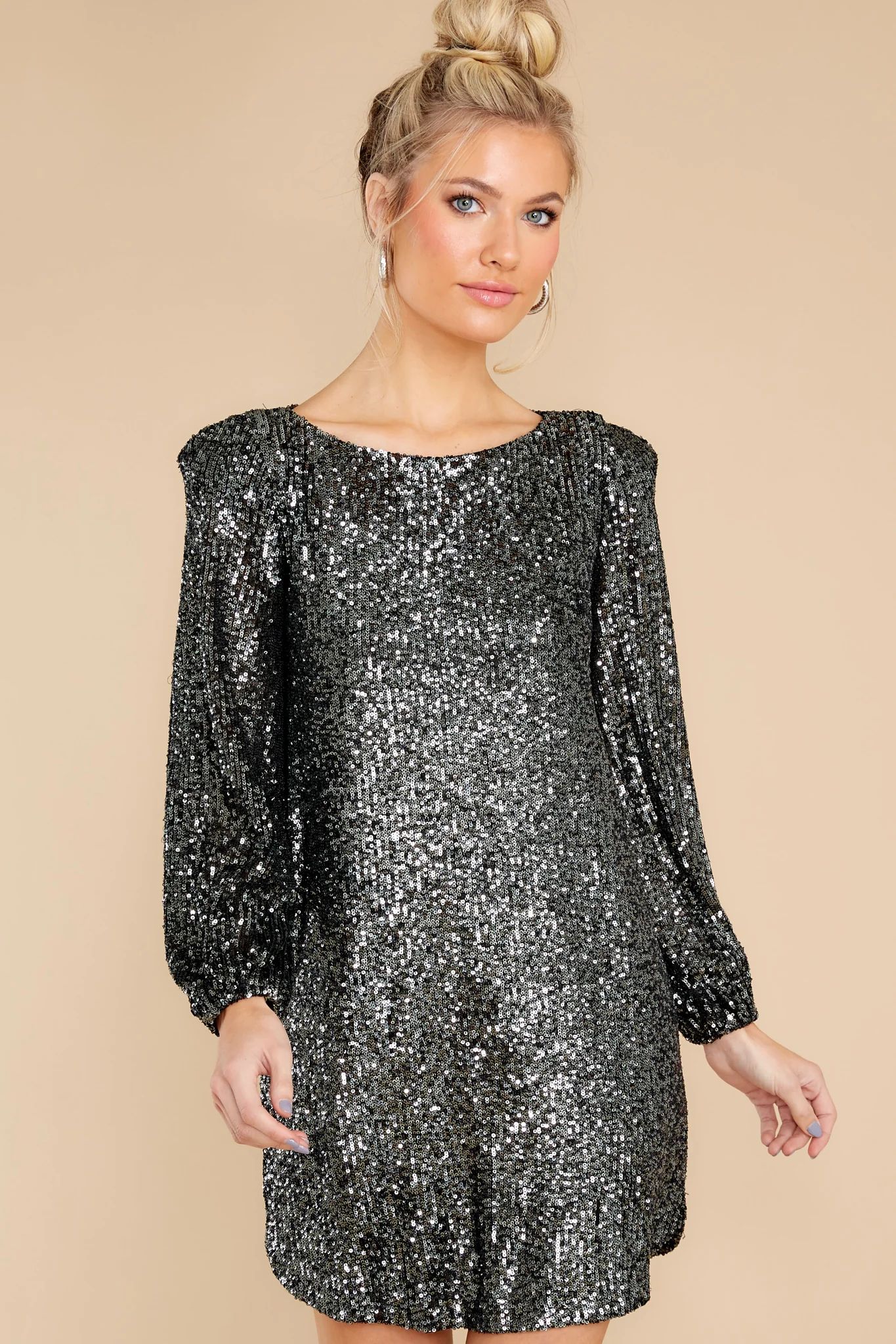 Delorean Black Sequin Dress | Red Dress 