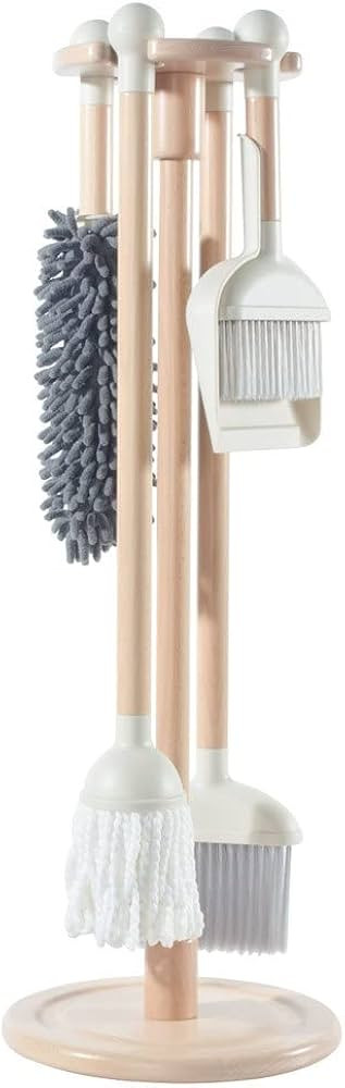 Kaplan Early Learning Modern Pretend Play Cleaning Set with Stand | Montessori Wooden Dramatic Pl... | Amazon (US)