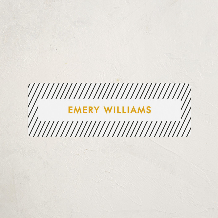 "Out Of Line" - Customizable Custom Name Labels in Yellow by Chelsey Scott. | Minted