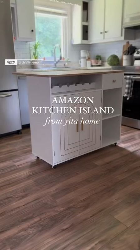 Amazon kitchen island find! Under $150! On wheels or without wheels! Wine rack! 

#kitchen #kitchenfind #home

#LTKFamily #LTKVideo #LTKHome