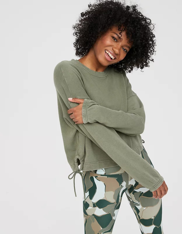 OFFLINE By Aerie Weekend Side Tie Sweatshirt | American Eagle Outfitters (US & CA)