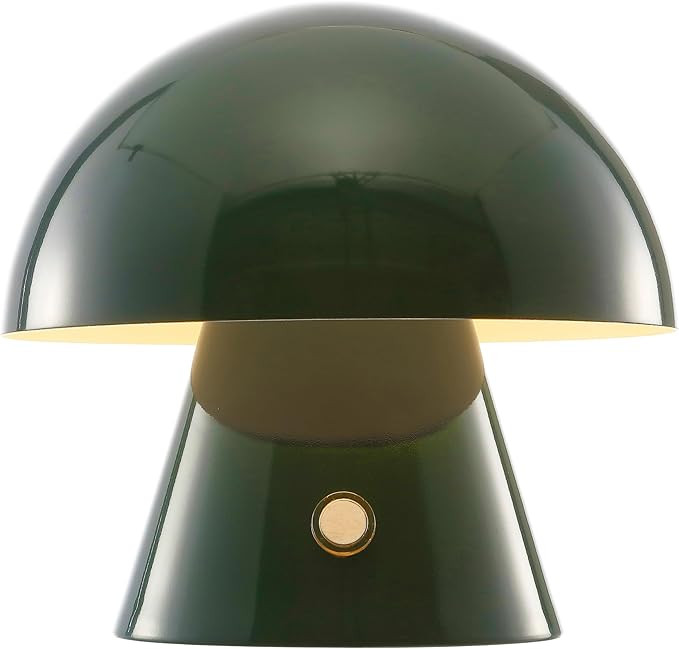 JONATHAN Y 7" Forest Green Rechargeable Cordless Mushroom Table Lamp, Portable LED Nightstand Lam... | Amazon (US)