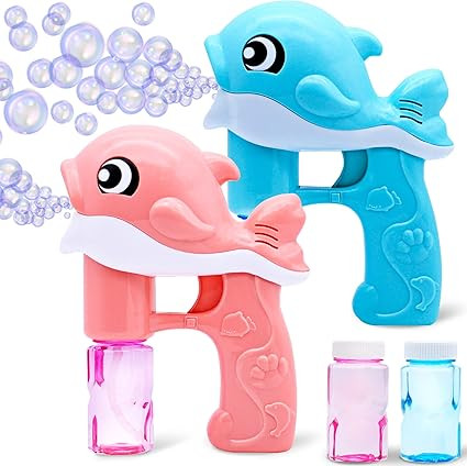 JOYIN 2 Bubble Guns Kit, Whale Automatic Bubble Maker Blower Machine with 4 Bubble Solutions for ... | Amazon (US)