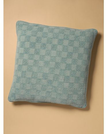 Made In India 22x22 Linen Blend Textured Pillow | HomeGoods