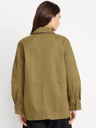 Cinched-Waist Twill Utility Jacket | Old Navy (CA)