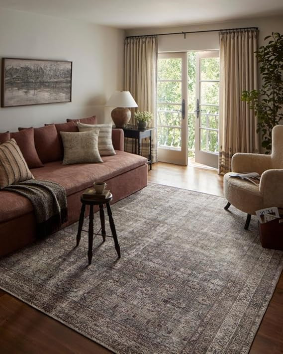 Loloi Amber Lewis Georgie Collection GER-10 Moss/Bark 8'-4" x 11'-6", .19" Pile Height, Area Rug | Amazon (US)