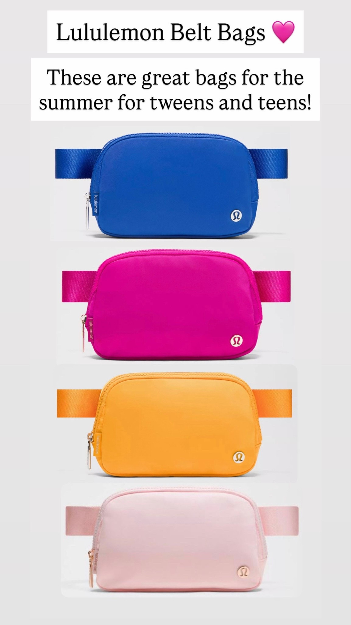 Lululemon belt bags for the summer for tween and teens

#LTKKids