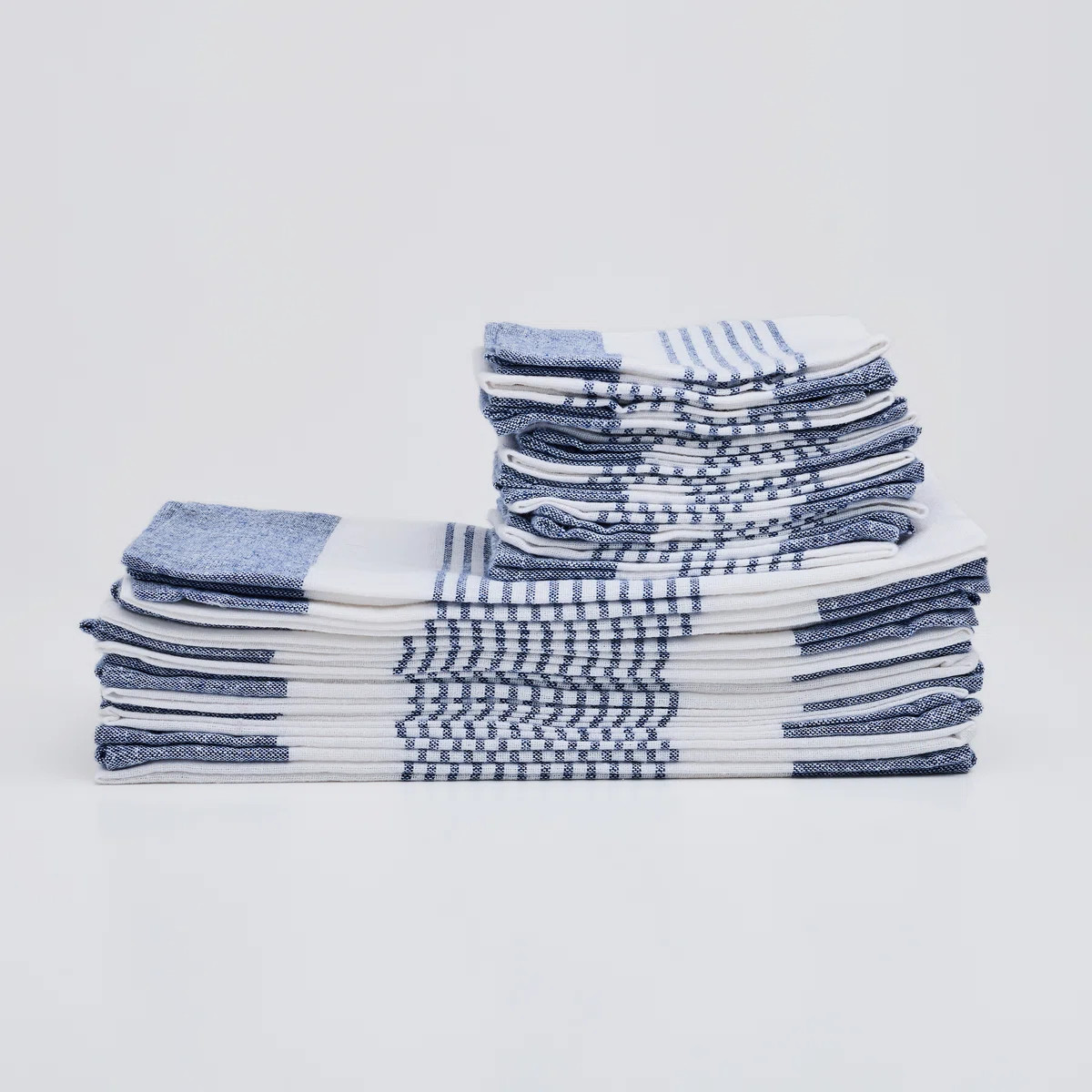 Savannah Cotton Rich 24pc Kitchen Towel Set In Blue (Set of 24) | Wayfair North America