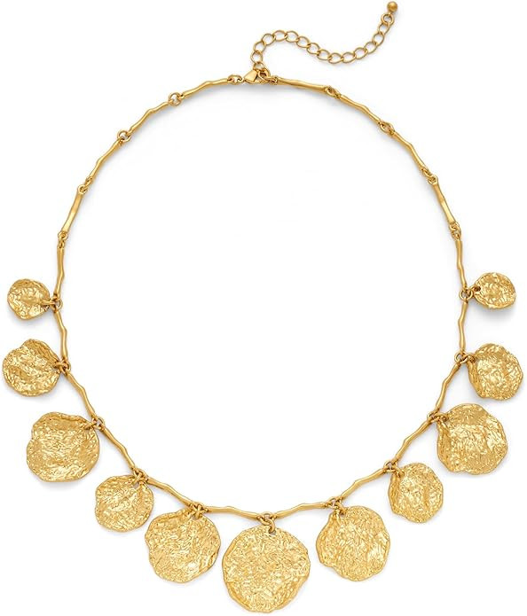 Chunky Multiple Charms Necklace for Women Boho Vintage Adjustable Gold Chain Necklace Bold Statem... | Amazon (US)