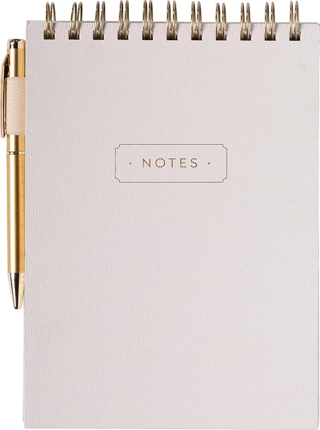 Eccolo Lined Top Spiral Notebook, Flexi-Cover Steno Pad with Pen Included (240 Perforated Pages),... | Amazon (US)